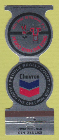 Matchbook Cover - Chevron oil gas Circle Bar Truck Corral Ozona TX