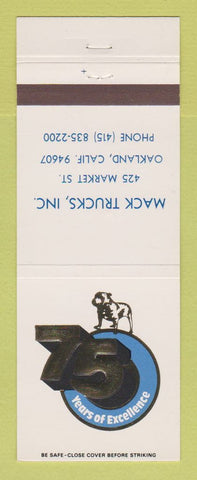 Matchbook Cover - Mack Semi Trucks 75th Oakland CA
