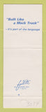 Matchbook Cover - Mack Semi Trucks 75th Albany GA WEAR