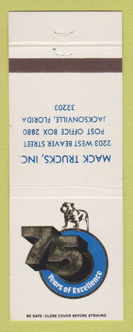 Matchbook Cover - Mack Semi Trucks 75th Jacksonville FL