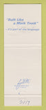 Matchbook Cover - Mack Semi Trucks 75th Jacksonville FL