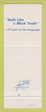 Matchbook Cover - Mack Semi Trucks 75th Roseville MN