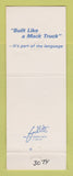 Matchbook Cover - Mack Semi Trucks 75th Albany GA