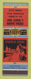 Matchbook Cover - Central Barber & Beauty Shop Muskegon MI