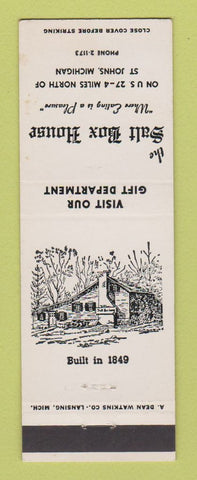 Matchbook Cover - Salt Box House St Johns MI