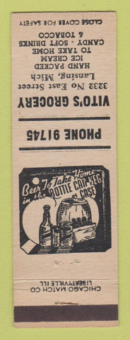 Matchbook Cover - Vito's Grocery Lansing MI