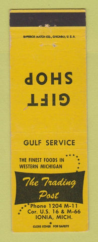 Matchbook Cover - Trading Post Restaurant Gift Shop Gulf oil gas Ionia MI