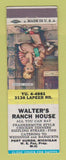 Matchbook Cover - Walter's Ranch House Port Huron MI