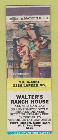 Matchbook Cover - Walter's Ranch House Port Huron MI