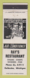 Matchbook Cover - Ray's Restaurant Kalkaska MI