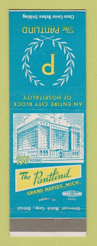 Matchbook Cover - The Pantlind Hotel Grand Rapids MI
