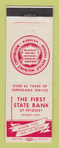Matchbook Cover - First State Bank Petoskey MI