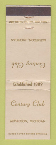 Matchbook Cover - Century Club Muskegon MI