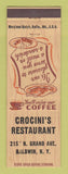 Matchbook Cover - Crocini's Restaurant Baldwin NY