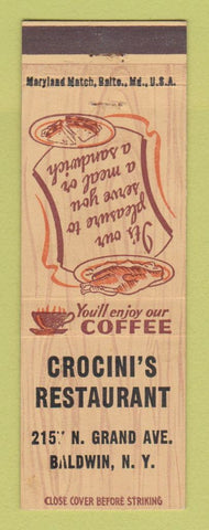 Matchbook Cover - Crocini's Restaurant Baldwin NY