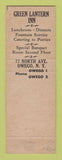 Matchbook Cover - Green Lantern Inn Owego NY