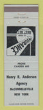 Matchbook Cover - Henry Andersen Insurance Agency McConnellsville NY