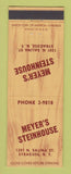 Matchbook Cover - Meyer's Steinhouse Syracuse NY