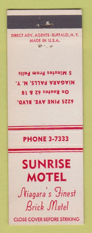 Matchbook Cover - Sunrise Motel Niagara Falls NY