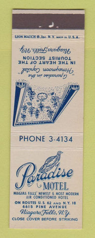 Matchbook Cover - Paradise Motel Niagara Falls NY