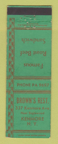 Matchbook Cover - Brown's Restaurant Kenmore NY