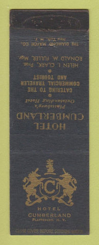 Matchbook Cover - Hotel Cumberland Plattsburg NY WEAR