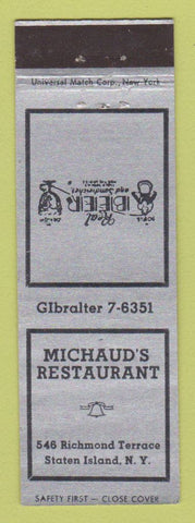 Matchbook Cover - Michaud's Restaurant Staten Island NY
