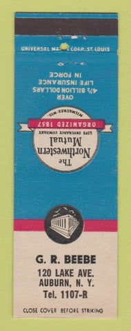 Matchbook Cover - Northwestern Mutual Insurance GR Beebe Auburn NY