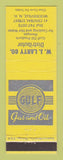 Matchbook Cover - Gulf oil gas WJ Larty Woodsville NH
