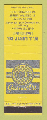 Matchbook Cover - Gulf oil gas WJ Larty Woodsville NH