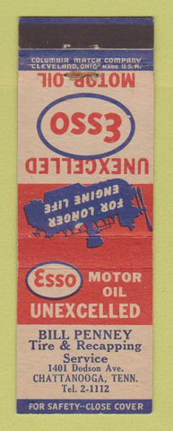 Matchbook Cover - Esso oil gas Bill Penney Chattanooga TN