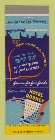 Matchbook Cover - Hotel Rodney Wilmington DE