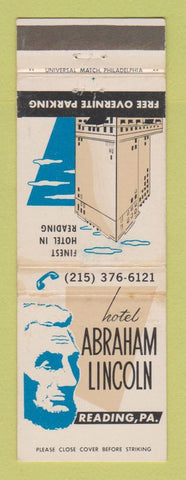 Matchbook Cover - Hotel Abraham Lincoln Reading PA