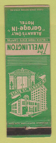 Matchbook Cover - Wellington Hotel Albany NY WEAR