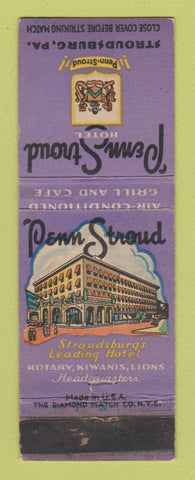 Matchbook Cover - Penn Stroud Hotel Stroudsburg PA WEAR