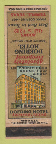 Matchbook Cover - Doering Hotel Temple TX WEAR
