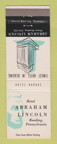 Matchbook Cover - Abraham Lincoln Hotel Reading PA