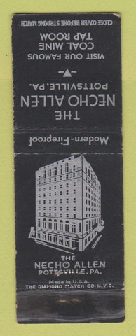 Matchbook Cover - Necho Allen Hotel Pottsville PA WORN