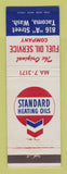 Matchbook Cover - Standard oil gas Heating Tacoma WA