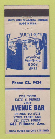 Matchbook Cover - Avenue Bar