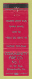 Matchbook Cover - Community Fire Company Schnecksville PA WEAR