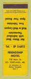 Matchbook Cover - Friendship Motel South Portland ME