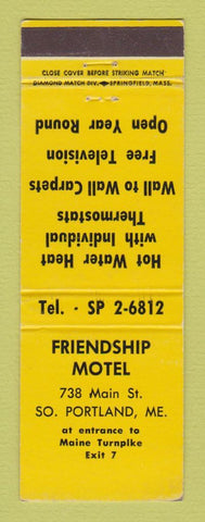 Matchbook Cover - Friendship Motel South Portland ME