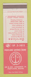 Matchbook Cover - Portland Savings Bank ME