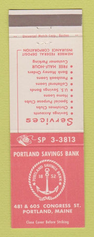 Matchbook Cover - Portland Savings Bank ME