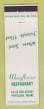 Matchbook Cover - Mayflower Restaurant Portland ME