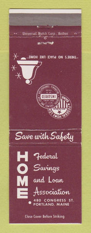 Matchbook Cover - Home Federal Savings Loan Portland ME