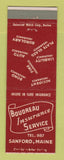 Matchbook Cover - Boudreau Insurance Sanford ME
