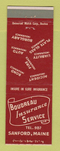 Matchbook Cover - Boudreau Insurance Sanford ME