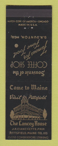 Matchbook Cover - Lancey House Hotel Pittsfield ME